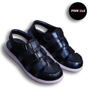 Leather Belt Sandal - Black